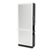 Glo Single Operator Styling Station with Pull-out Appliance Holder, Solid Surface Shelf, and Full-Length Rectangle Glo Mirror - Kaemark