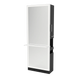 Glo Single Operator Styling Station with Pull-out Appliance Holder, Solid Surface Shelf, and Full-Length Rectangle Glo Mirror - Kaemark