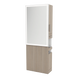 Glo Single Operator Styling Station with Pull-out Appliance Holder and Silver Rectangle Glo Mirror - Kaemark