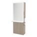 Glo Single Operator Styling Station with Pull-out Appliance Holder, Glass Shelf and Silver Rectangle Glo Mirror - Kaemark