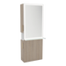 Glo Single Operator Styling Station with Pull-out Appliance Holder, Glass Shelf and Silver Rectangle Glo Mirror - Kaemark