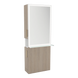 Glo Single Operator Styling Station with Pull-out Appliance Holder, Glass Shelf and Silver Rectangle Glo Mirror - Kaemark