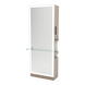 Glo Single Operator Styling Station with Pull-out Appliance Holder, Glass Shelf and Silver Full-Length Rectangle Glo Mirror - Kaemark