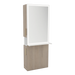 Glo Single Operator Styling Station with Pull-out Appliance Holder, Solid Surface Shelf, and Silver Rectangle Glo Mirror - Kaemark