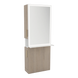 Glo Single Operator Styling Station with Pull-out Appliance Holder, Solid Surface Shelf, and Silver Rectangle Glo Mirror - Kaemark