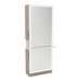 Glo Single Operator Styling Station with Pull-out Appliance Holder, Solid Surface Shelf, and Full-Length Rectangle Glo Mirror - Kaemark