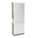 Glo Single Operator Styling Station with Pull-out Appliance Holder, Solid Surface Shelf, and Full-Length Rectangle Glo Mirror - Kaemark
