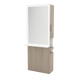 Glo Single Operator Styling Station with Pull-out Appliance Holder, Solid Surface Shelf, and Silver Rectangle Glo Mirror - Kaemark
