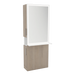 Glo Single Operator Styling Station with Pull-out Appliance Holder, Solid Surface Shelf, and Silver Rectangle Glo Mirror - Kaemark