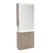 Glo Single Operator Styling Station with Pull-out Appliance Holder, Solid Surface Shelf, and Silver Rectangle Glo Mirror - Kaemark