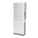 Glo Single Operator Styling Station with Pull-out Appliance Holder, Solid Surface Shelf, and Full-Length Rectangle Glo Mirror - Kaemark