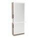Glo Single Operator Styling Station with Pull-out Appliance Holder, Solid Surface Shelf, and Full-Length Rectangle Glo Mirror - Kaemark