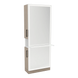 Glo Single Operator Styling Station with Pull-out Appliance Holder, Solid Surface Shelf, and Full-Length Rectangle Glo Mirror - Kaemark