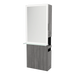 Glo Single Operator Styling Station with Pull-out Appliance Holder, Glass Shelf and Silver Rectangle Glo Mirror - Kaemark