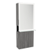 Glo Single Operator Styling Station with Pull-out Appliance Holder, Glass Shelf and Silver Rectangle Glo Mirror - Kaemark