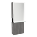 Glo Single Operator Styling Station with Pull-out Appliance Holder, Glass Shelf and Silver Rectangle Glo Mirror - Kaemark