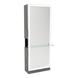 Glo Single Operator Styling Station with Pull-out Appliance Holder, Glass Shelf and Silver Full-Length Rectangle Glo Mirror - Kaemark