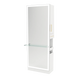 Glo Single Operator Styling Station with Pull-out Appliance Holder, Glass Shelf and Silver Full-Length Rectangle Glo Mirror - Kaemark