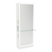 Glo Single Operator Styling Station with Pull-out Appliance Holder, Glass Shelf and Silver Full-Length Rectangle Glo Mirror - Kaemark