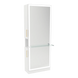Glo Single Operator Styling Station with Pull-out Appliance Holder, Glass Shelf and Silver Full-Length Rectangle Glo Mirror - Kaemark