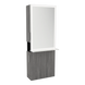 Glo Single Operator Styling Station with Pull-out Appliance Holder, Solid Surface Shelf, and Silver Rectangle Glo Mirror - Kaemark