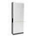 Glo Single Operator Styling Station with Pull-out Appliance Holder, Solid Surface Shelf, and Full-Length Rectangle Glo Mirror - Kaemark