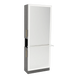 Glo Single Operator Styling Station with Pull-out Appliance Holder, Solid Surface Shelf, and Full-Length Rectangle Glo Mirror - Kaemark