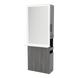 Glo Single Operator Styling Station with Pull-out Appliance Holder, Solid Surface Shelf, and Silver Rectangle Glo Mirror - Kaemark