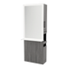 Glo Single Operator Styling Station with Pull-out Appliance Holder, Solid Surface Shelf, and Silver Rectangle Glo Mirror - Kaemark