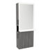 Glo Single Operator Styling Station with Pull-out Appliance Holder, Solid Surface Shelf, and Silver Rectangle Glo Mirror - Kaemark