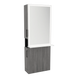 Glo Single Operator Styling Station with Pull-out Appliance Holder, Solid Surface Shelf, and Silver Rectangle Glo Mirror - Kaemark