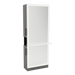 Glo Single Operator Styling Station with Pull-out Appliance Holder, Solid Surface Shelf, and Full-Length Rectangle Glo Mirror - Kaemark