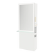 Glo Single Operator Styling Station with Pull-out Appliance Holder, Glass Shelf and Silver Rectangle Glo Mirror - Kaemark