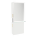 Glo Single Operator Styling Station with Pull-out Appliance Holder, Glass Shelf and Silver Rectangle Glo Mirror - Kaemark
