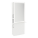 Glo Single Operator Styling Station with Pull-out Appliance Holder, Solid Surface Shelf, and Silver Rectangle Glo Mirror - Kaemark
