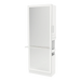 Glo Single Operator Styling Station with Pull-out Appliance Holder, Solid Surface Shelf, and Full-Length Rectangle Glo Mirror - Kaemark