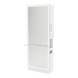 Glo Single Operator Styling Station with Pull-out Appliance Holder, Solid Surface Shelf, and Full-Length Rectangle Glo Mirror - Kaemark