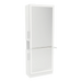 Glo Single Operator Styling Station with Pull-out Appliance Holder, Solid Surface Shelf, and Full-Length Rectangle Glo Mirror - Kaemark