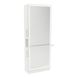 Glo Single Operator Styling Station with Pull-out Appliance Holder, Solid Surface Shelf, and Full-Length Rectangle Glo Mirror - Kaemark