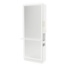 Glo Single Operator Styling Station with Pull-out Appliance Holder, Solid Surface Shelf, and Full-Length Rectangle Glo Mirror - Kaemark