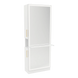 Glo Single Operator Styling Station with Pull-out Appliance Holder, Solid Surface Shelf, and Full-Length Rectangle Glo Mirror - Kaemark