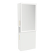 Glo Single Operator Styling Station with Pull-out Appliance Holder and Silver Rectangle Glo Mirror - Kaemark