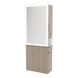 Glo Double Operator Styling Station with Slide-out Appliance Holder and Silver Rectangle Glo Mirror - Kaemark