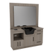 Metro Barber Station with Towel Warmer Cubby, Shear Drawer, and Shampoo Bowl - Kaemark