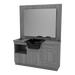 Metro Barber Station with Towel Warmer Cubby, Shear Drawer, and Shampoo Bowl - Kaemark