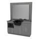 Metro Barber Station with Towel Warmer Cubby, Shear Drawer, and Shampoo Bowl - Kaemark