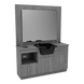 Metro Barber Station with Towel Warmer Cubby, Shear Drawer, and Shampoo Bowl - Kaemark