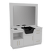 Metro Barber Station with Towel Warmer Cubby, Shear Drawer, and Shampoo Bowl - Kaemark