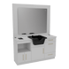 Metro Barber Station with Towel Warmer Cubby, Shear Drawer, and Shampoo Bowl - Kaemark