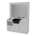 Metro Barber Station with Towel Warmer Cubby, Shear Drawer, and Shampoo Bowl - Kaemark